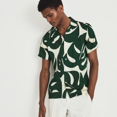 Soul Green Printed Cuban Collar Shirt – REISS