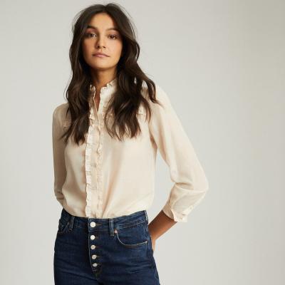 Jemma Blush Ruffle Detailed Blouse – REISS
