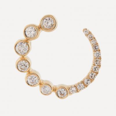 Gold Diamond Circle Hoop Earring - Roxanne First