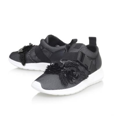 Lawson Black Flat Low Top Trainers By Kurt Geiger London