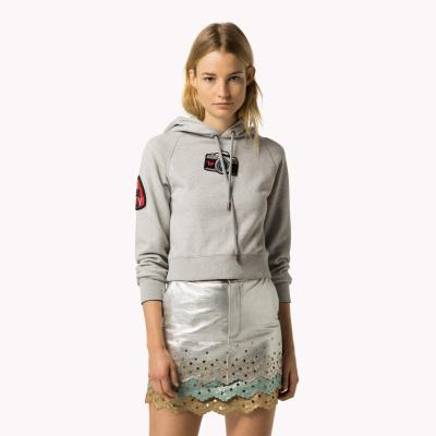 Cotton Cropped Hoodie Gigi Hadid Grey - Tommy Hilfiger®