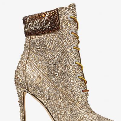 JIMMY CHOO X TIMBERLAND 6 INCH CRYSTAL BOOT