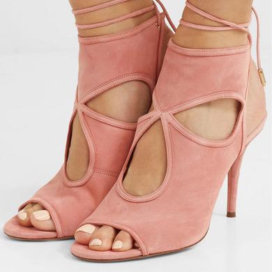 Aquazzura Sexy Thing cutout suede sandals