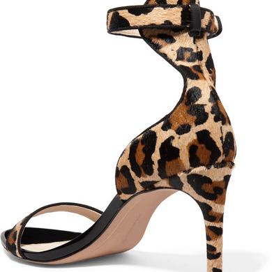 Sophia Webster Nicole leopard-print calf hair and patent-leather sandals