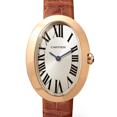 Cartier Baignoire 24.5mm small 18-karat pink gold and alligator watch 