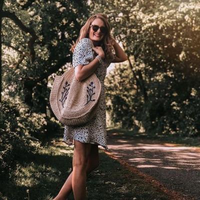 Monsoon FLORENCE EMBROIDERED STRAW SHOULDER BAG