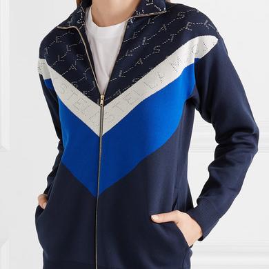 Stella McCartney Intarsia stretch-knit track jacket 