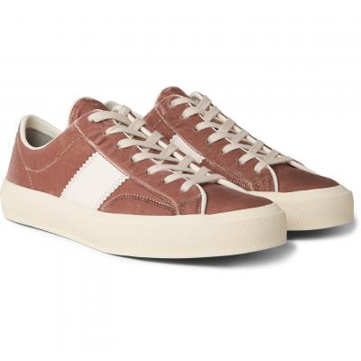 TOM FORD - Cambridge Leather-Trimmed Velvet Sneakers
