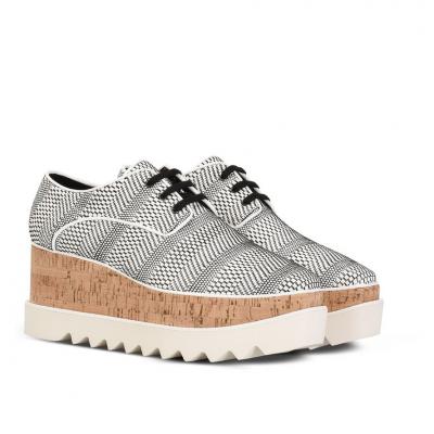 Black and White Woven Elyse Shoes