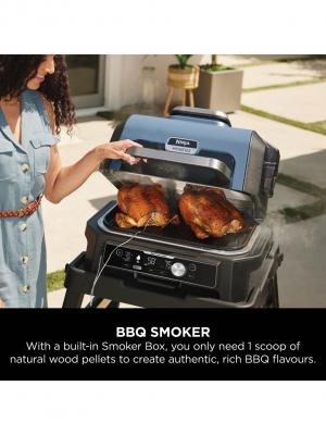 Ninja Woodfire Pro Connect XL Electric BBQ Grill & Smoker, Blue