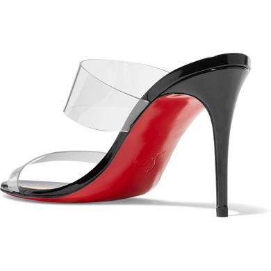 Christian Louboutin Just Nothing 85 PVC and patent-leather mules