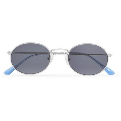 Sun Buddies - Aaliyah Round-Frame Silver-Tone Sunglasses