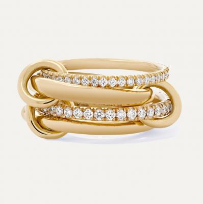 Gold Polaris set of four 18-karat gold diamond rings Spinelli Kilcollin