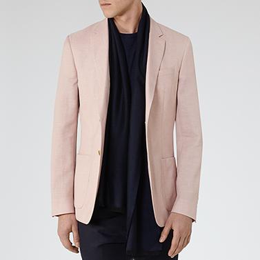 Tate B Rose Wool And Linen Blazer - men - REISS