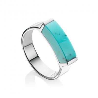 Linear Stone Ring in Sterling Silver with Turquoise Jewellery by Monica Vinader