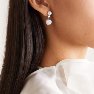 Sophie Bille Brahe Giudecca Verre 14-karat gold, pearl and glass earrings