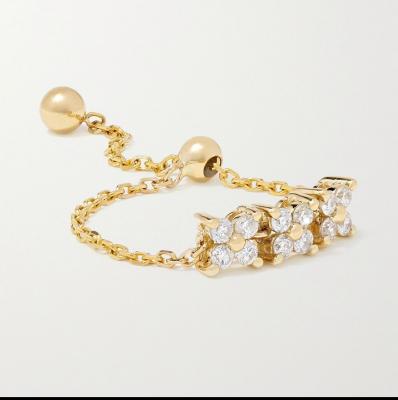 Gold Brontë Doré 14-karat gold diamond ring Anissa Kermiche