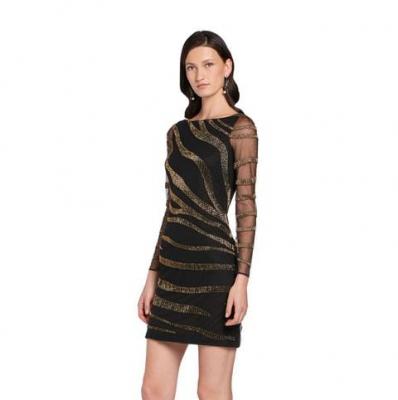 Black and gold Zebra motif dress - Roberto Cavalli®