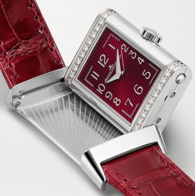 Silver Reverso One 20mm stainless steel, diamond and alligator watch Jaeger-LeCoultre