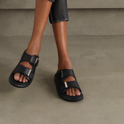 Black Leather exaggerated-sole sandals Alexander McQueen