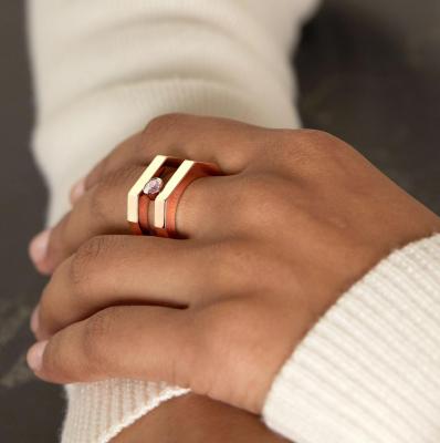 Rose gold Move Pei 18-karat rose gold diamond ring Messika