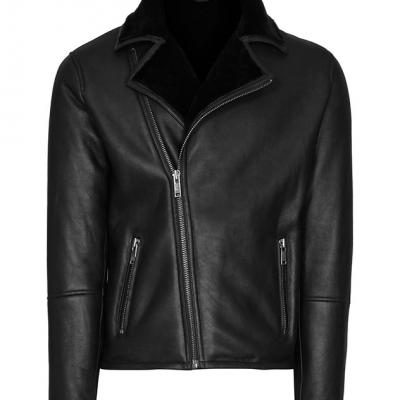 Reiss RENOIR SHEARLING AVIATOR JACKET