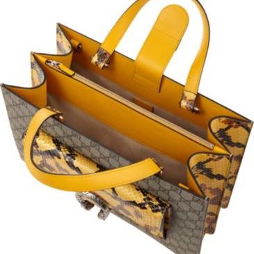 GUCCI - GG print Pyton-leather tote