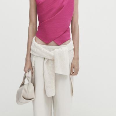 100% LINEN CROSSOVER TOP