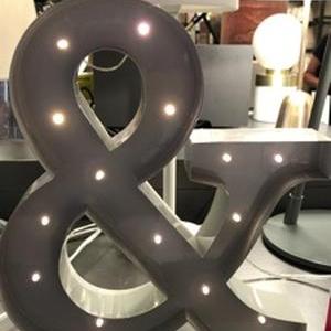 John Lewis ampersand sign light