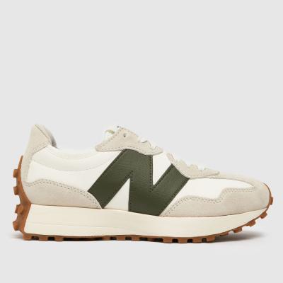 Womens Green & Stone New Balance 327 Trainers