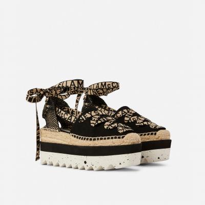 Women Black Gaia Platform Espadrilles Stella McCartney GB