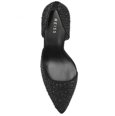 Sofia Black Crystal-Embellished Shoes - REISS