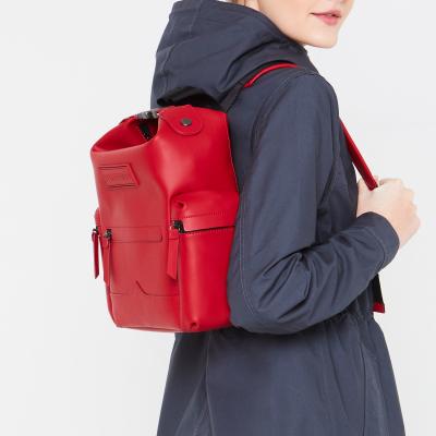 Hunter Red Mini Rubberised Leather Backpack