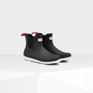 Womens Original Flat Heel Calendar Sole Chelsea Boots: Black/white - Hunter Boots