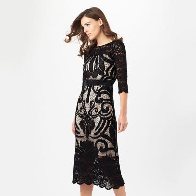 Anna Placement Lace Dress Black - Phase Eight