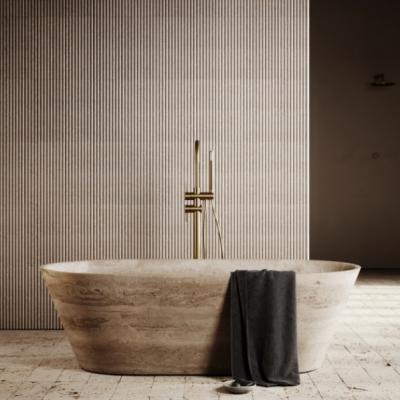 MUSE TRAVERTINE FREESTANDING BATH 1700MM