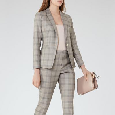 Webb Jacket Grey/black Heritage-Check Blazer - REISS