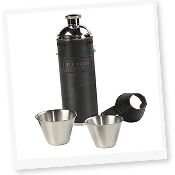 TED BAKER HIP FLASK/CUPS - O/S