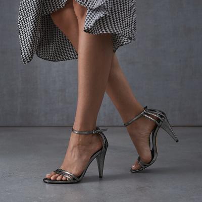 Ilsa Metallic Metallic Open Toe Sandals - REISS
