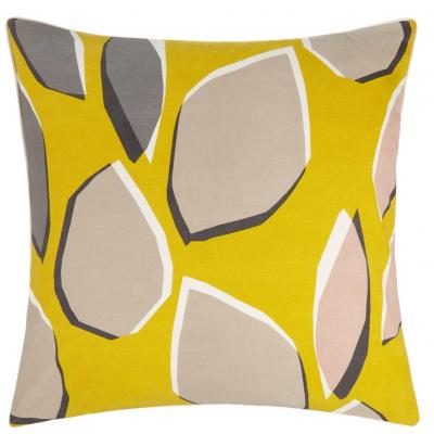 John Lewis Axel Cushion, Citrine / Grey