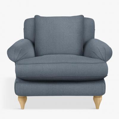 Croft Collection Findon Armchair, Oak Leg, Beaulieu Lake Blue at John Lewis & Partners
