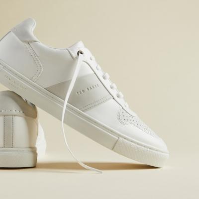 Leather and suede trainers - White Trainers Ted Baker UK