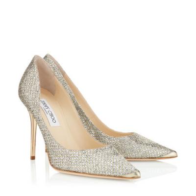 Champagne Glitter Pointy Toe Stiletto Pumps Abel - JIMMY CHOO