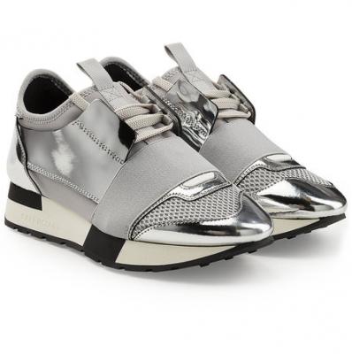 Race Runner Sneakers with Metallic Leather and Satin - Balenciaga