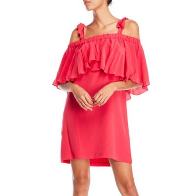 Silk Tie Cold Shoulder Dress - NICOLE MILLER