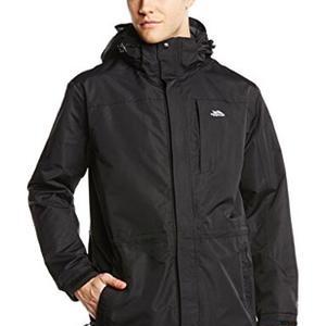  Trespass Waterproof Edwin Men's Outdoor Hooded Jacket available in Black - Large