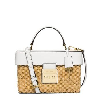 Gabriella Medium Straw Satchel - Michael Kors