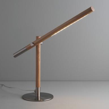 POISE Ash wood and silver metal LED desk lamp at Habitat UK