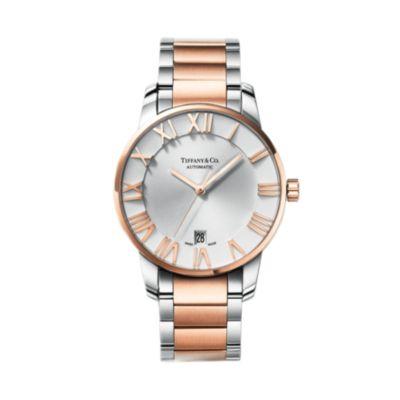 Atlas® 3-Hand 37.5 mm watch in stainless steel and 18k rose gold. Tiffany & Co.
