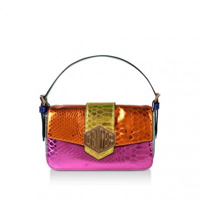 GEIGER 20 MINI BAG Rainbow Snake Print Mini Shoulder Bag by KURT GEIGER LONDON Kurt Geiger